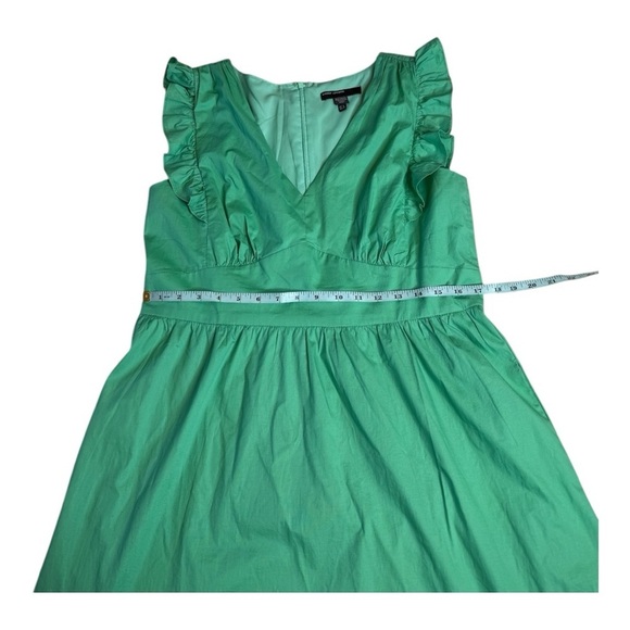 Maggy London V-Neck Sleeveless Ruffle Front Tiered Maxi Dress in Katydid Green - Picture 9 of 12